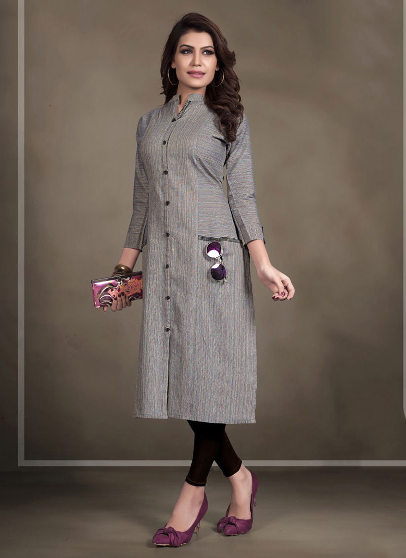 Rung Cotton Linen Straight Casual Office Wear Kurti Collection 1001-1008